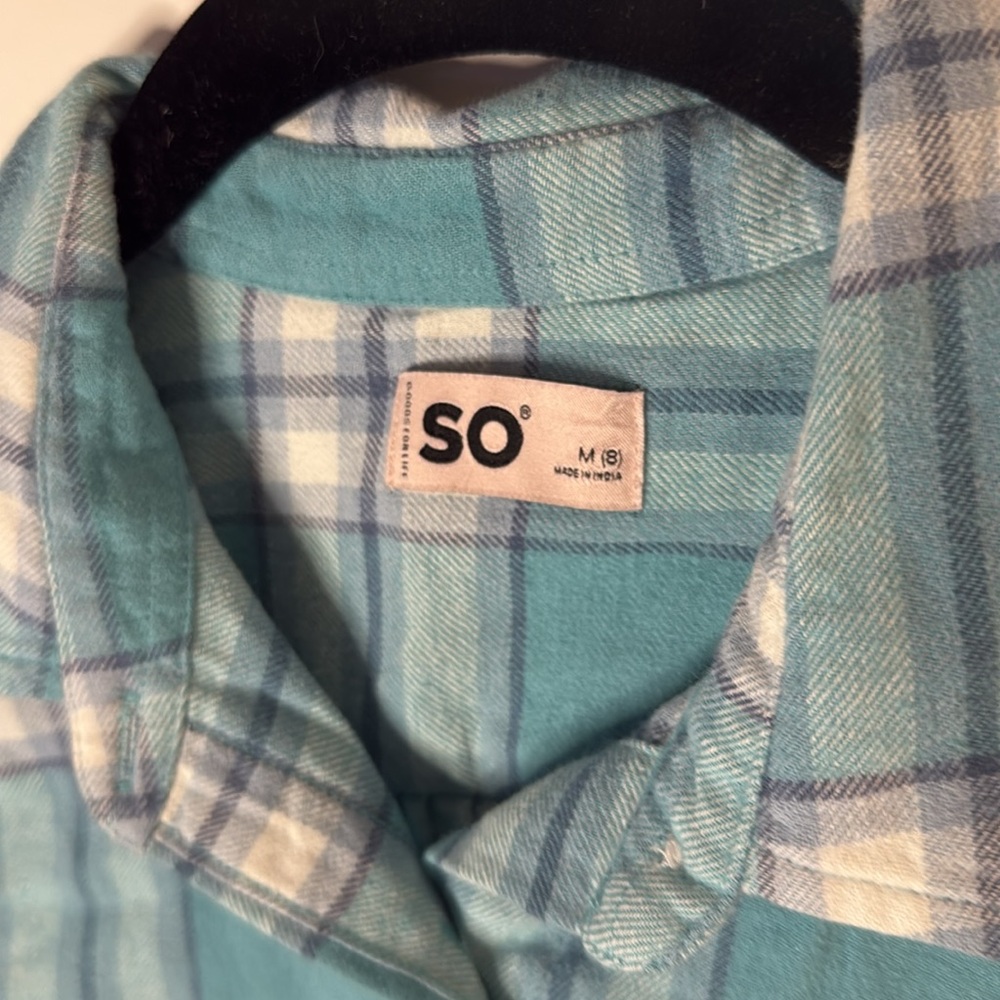 SO brand cropped fringe flannel - Picture 2 of 4